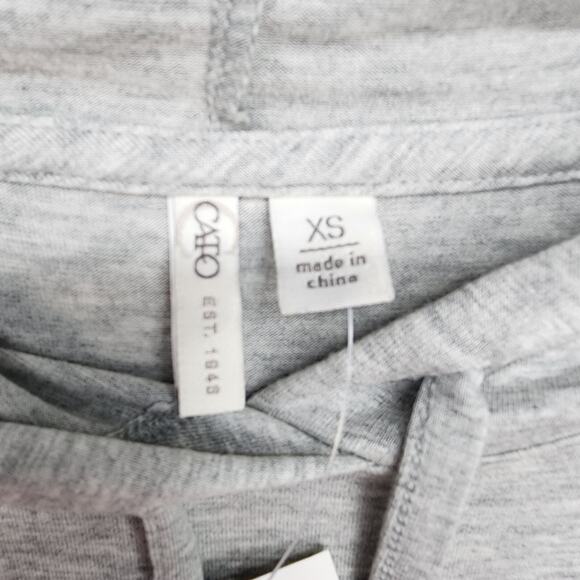 NWT CATO Hoodie Womens XS Gray Beaded Cross Faith Pullover Casual Religious NEW - Picture 14 of 15